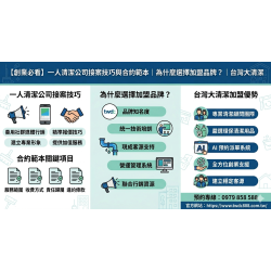 【創業必看】一人清潔公司接案技巧與合約範本｜為什麼選擇加盟品牌？｜台灣大清潔